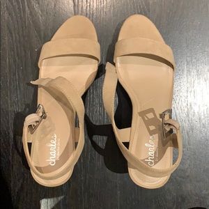 Tan Suede Wedge Platform Heels